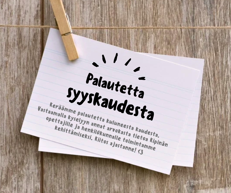 Kiitos jo etukäteen!